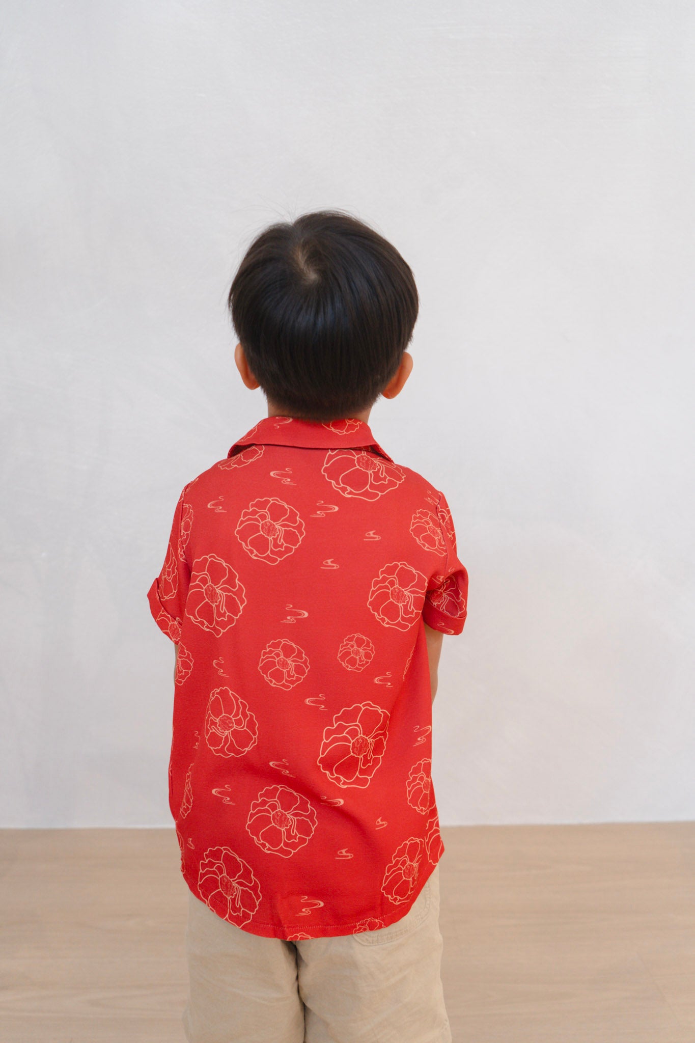 Galloping Peony Boy Relaxed Collar Shirt Set