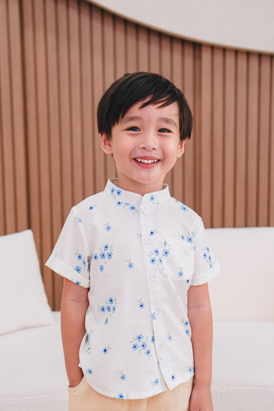 Spring Harmony Boy Mandarin Collar Shirt