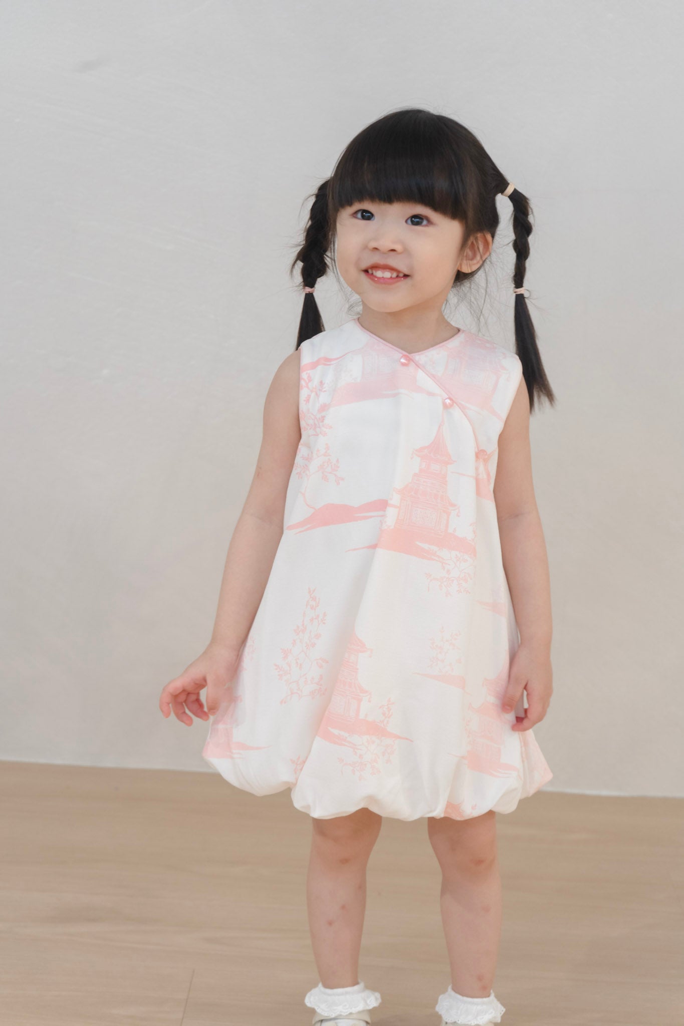 Oriental Garden Girl Cheongsam Bubble Dress