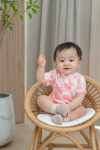 Flourishing Joy Baby Boy Mandarin Collar Playsuit