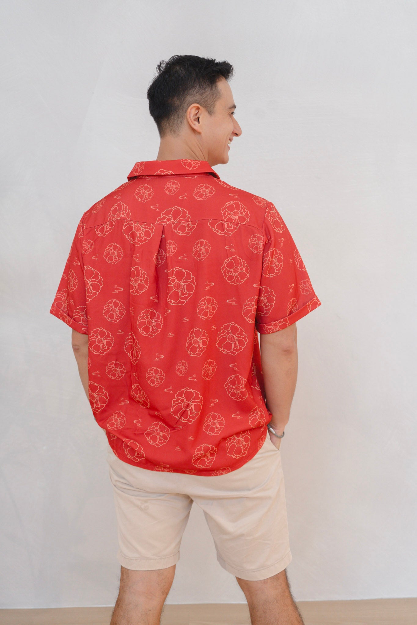 Galloping Peony Mens Relaxed Collar Shirt