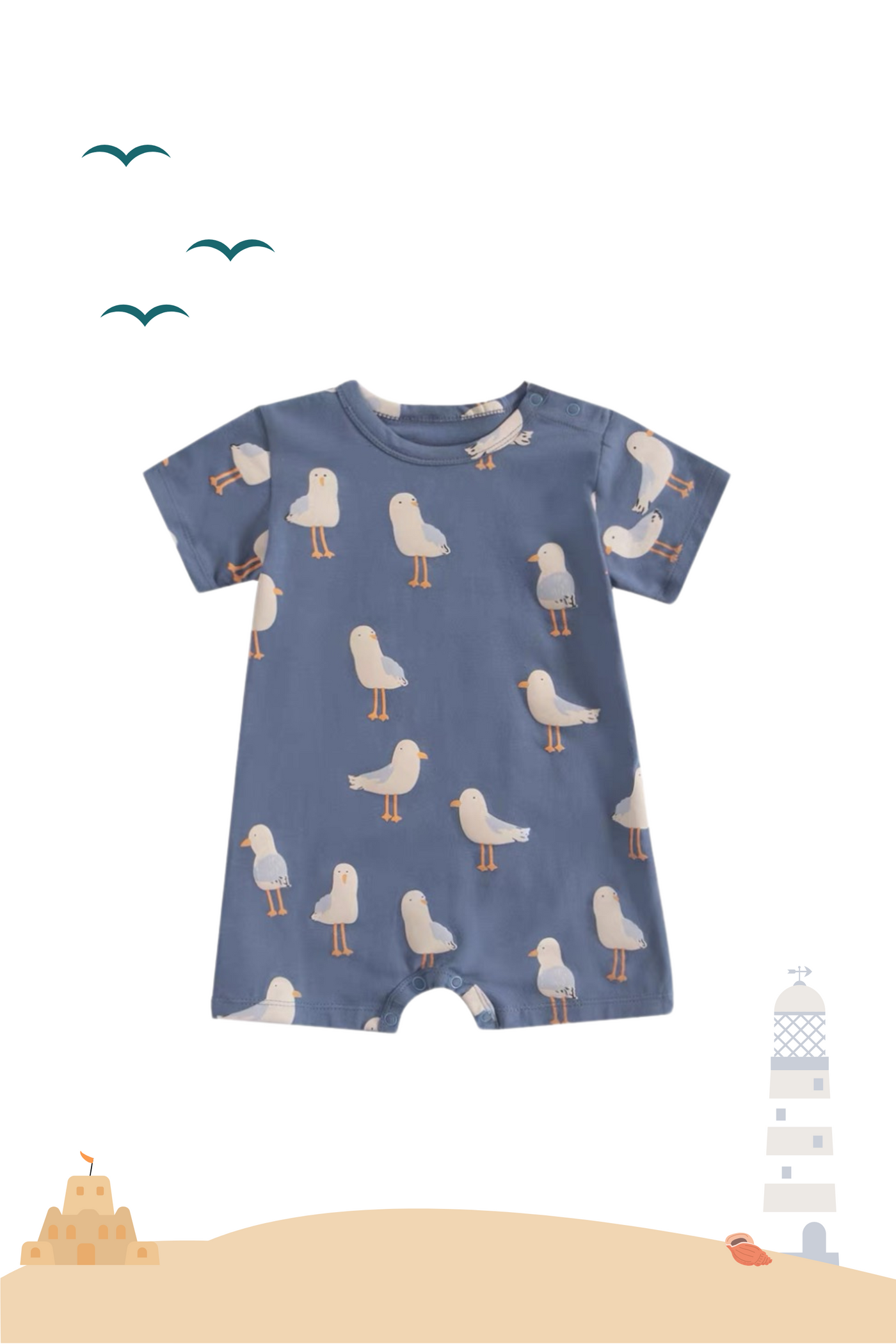 Summer One-Piece Playsuit Seagull