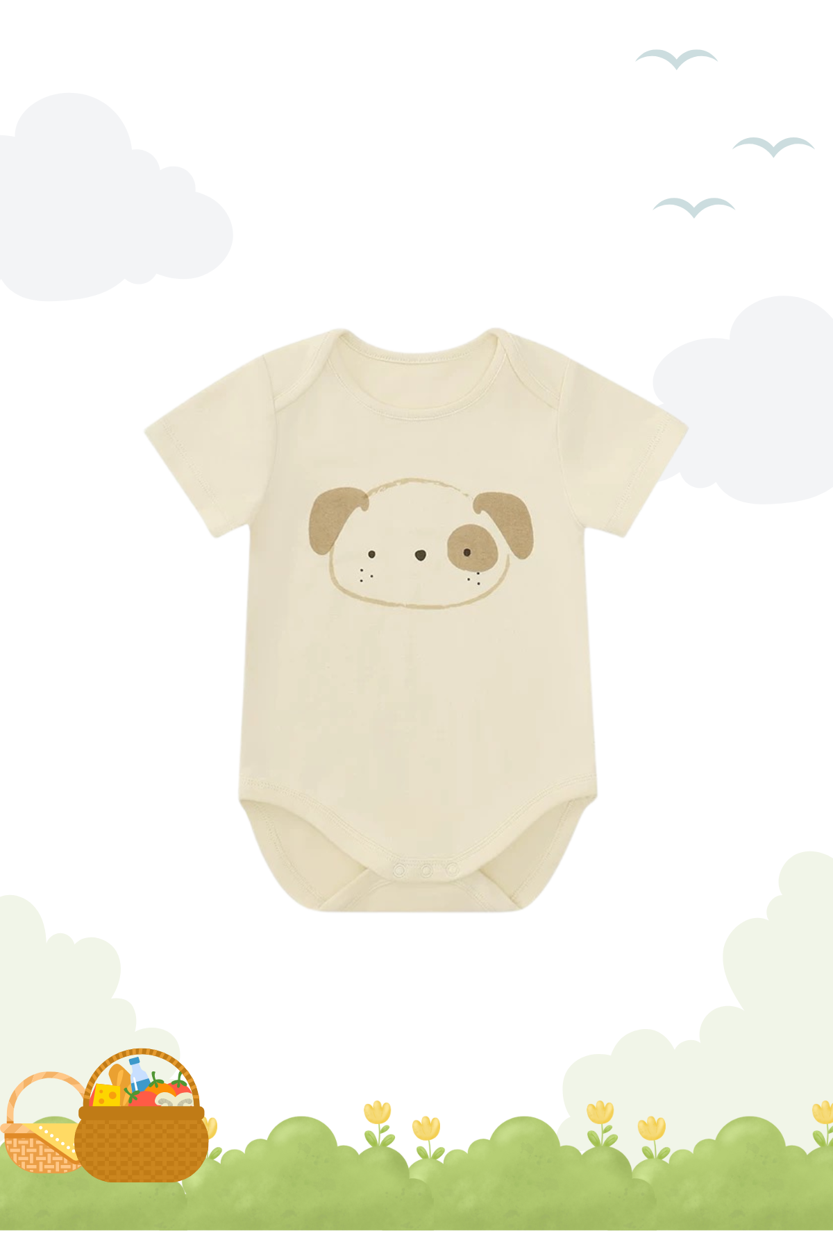 Summer Puppy Bodysuit Cream
