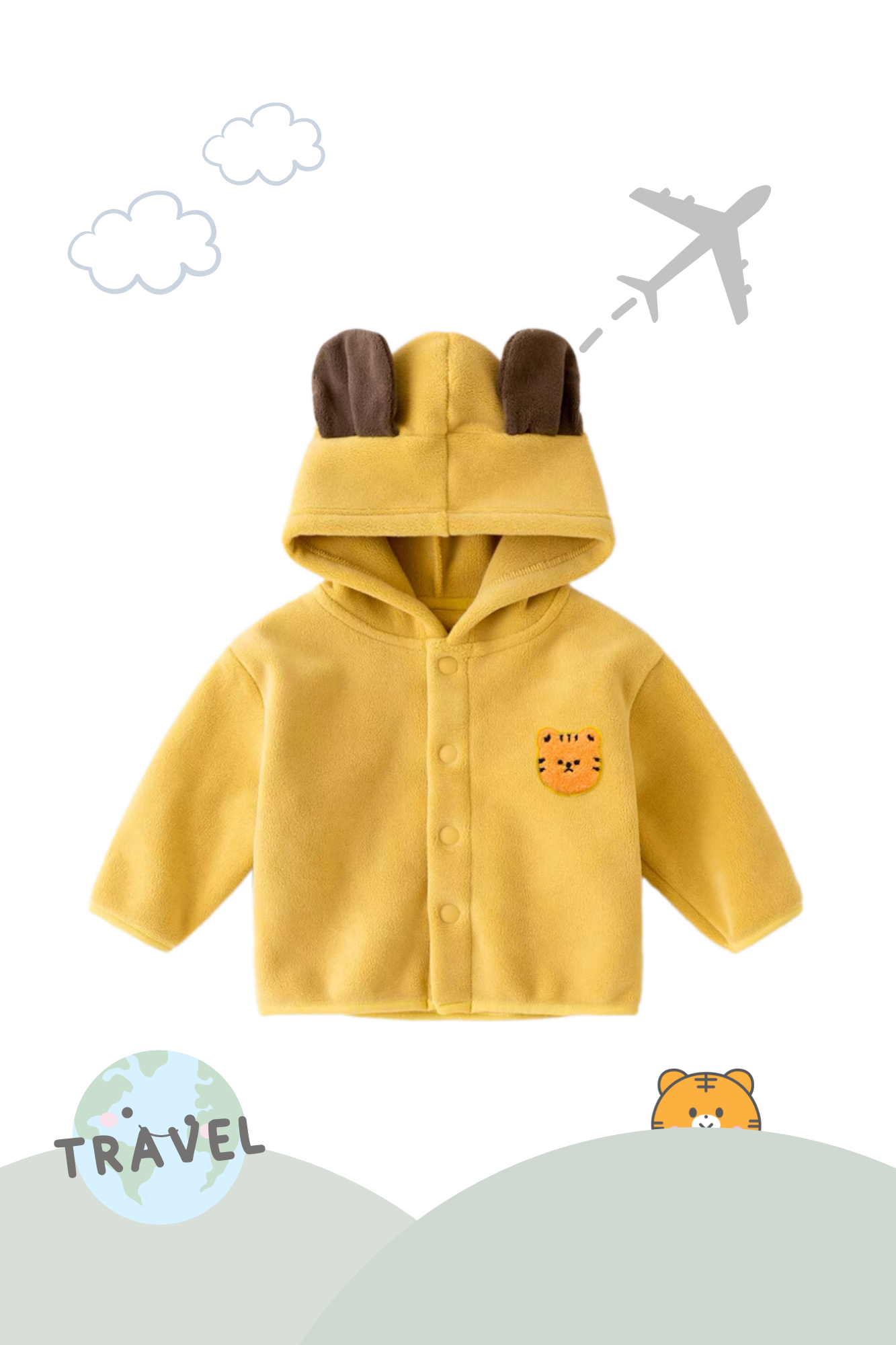 Hooded Fleece Jacket Golden Tiger