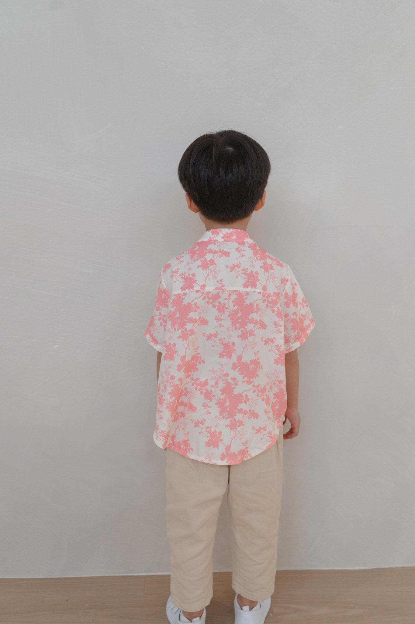 Flourishing Joy Boy Relaxed Hem Mandarin Collar Shirt Set