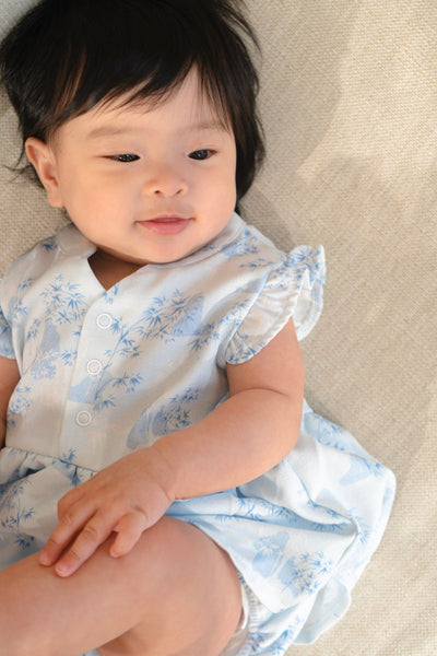 Gentle Harmony Baby Girl Ruffled Sleeves Dress Playsuit