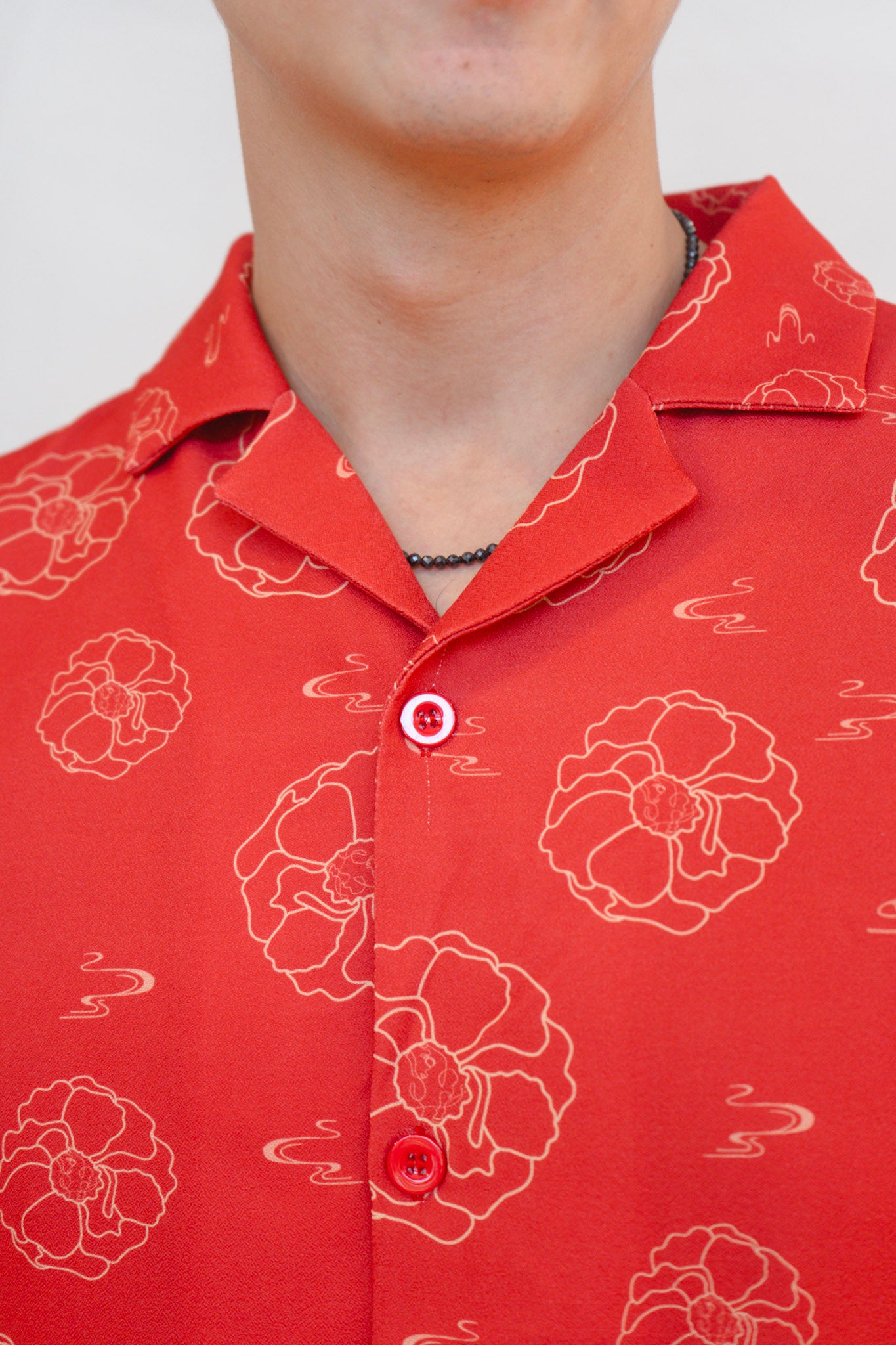 Galloping Peony Mens Relaxed Collar Shirt