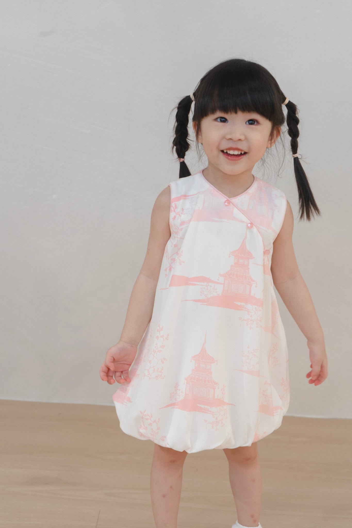 Oriental Garden Girl Cheongsam Bubble Dress
