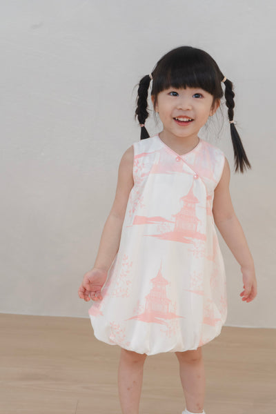 Oriental Garden Girl Cheongsam Bubble Dress
