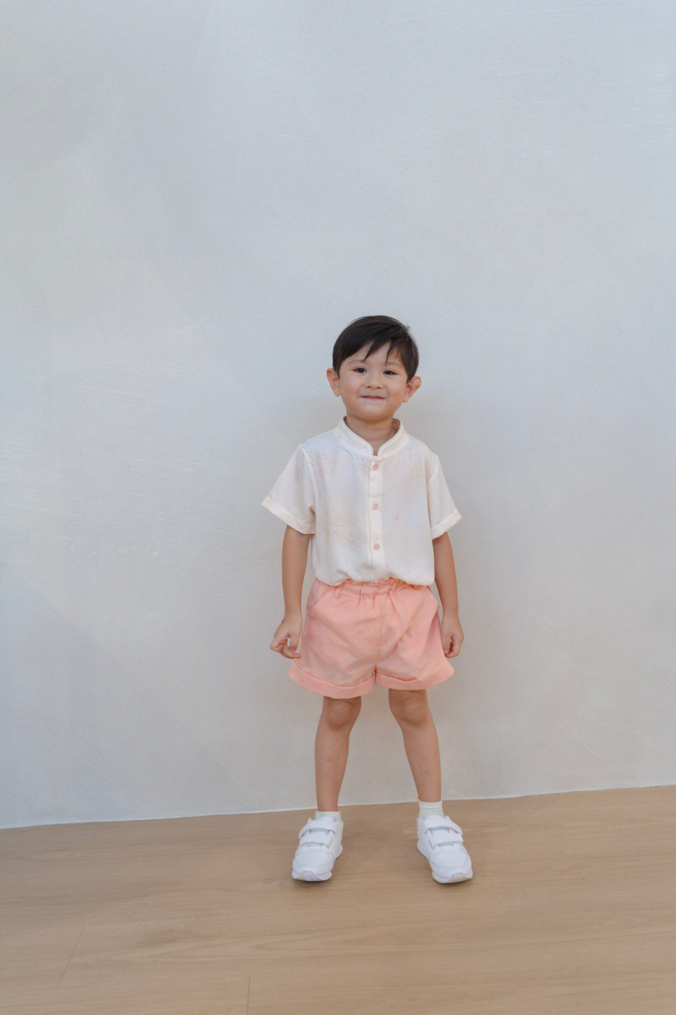 Golden Dawn Boy Lined Mandarin Collar Shirt Set