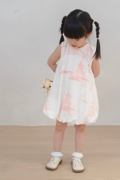 Oriental Garden Girl Cheongsam Bubble Dress