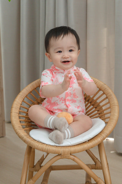 Flourishing Joy Baby Boy Mandarin Collar Playsuit