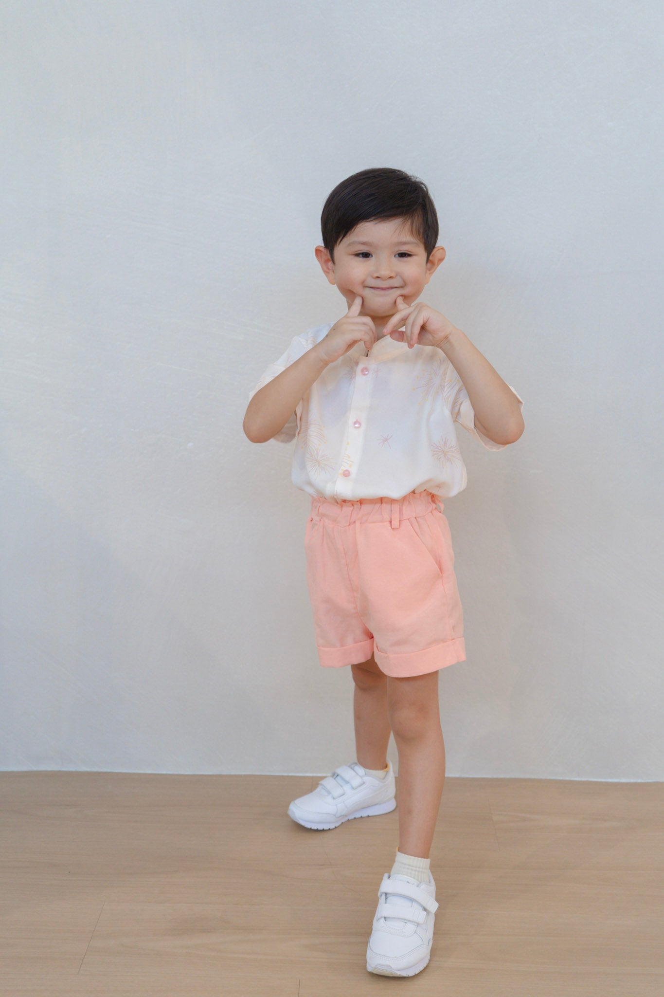 Golden Dawn Boy Lined Mandarin Collar Shirt Set