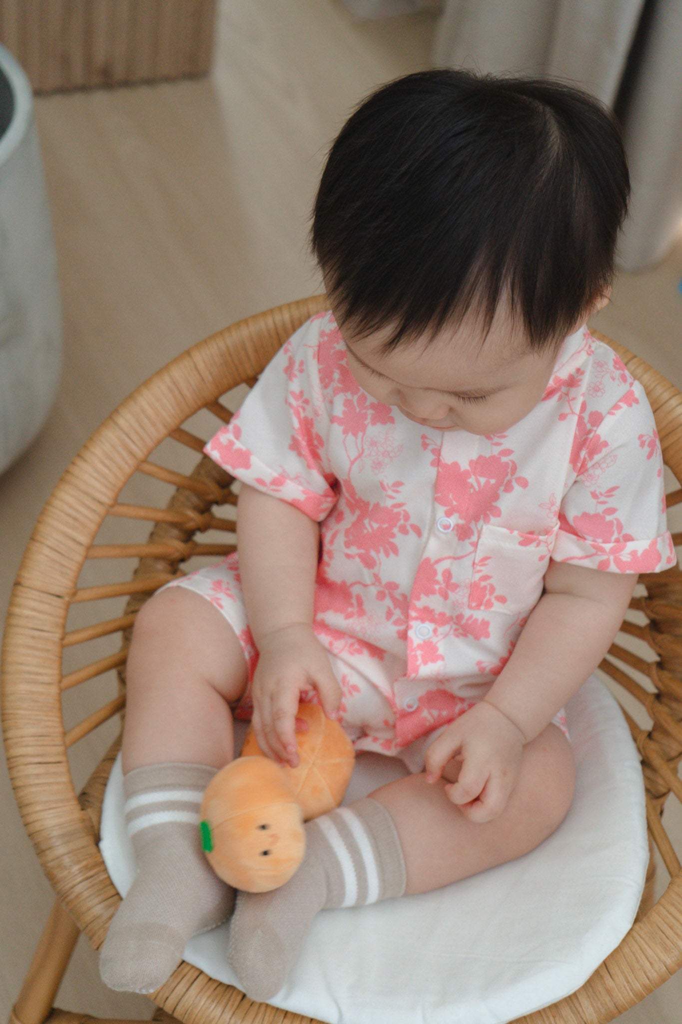 Flourishing Joy Baby Boy Mandarin Collar Playsuit