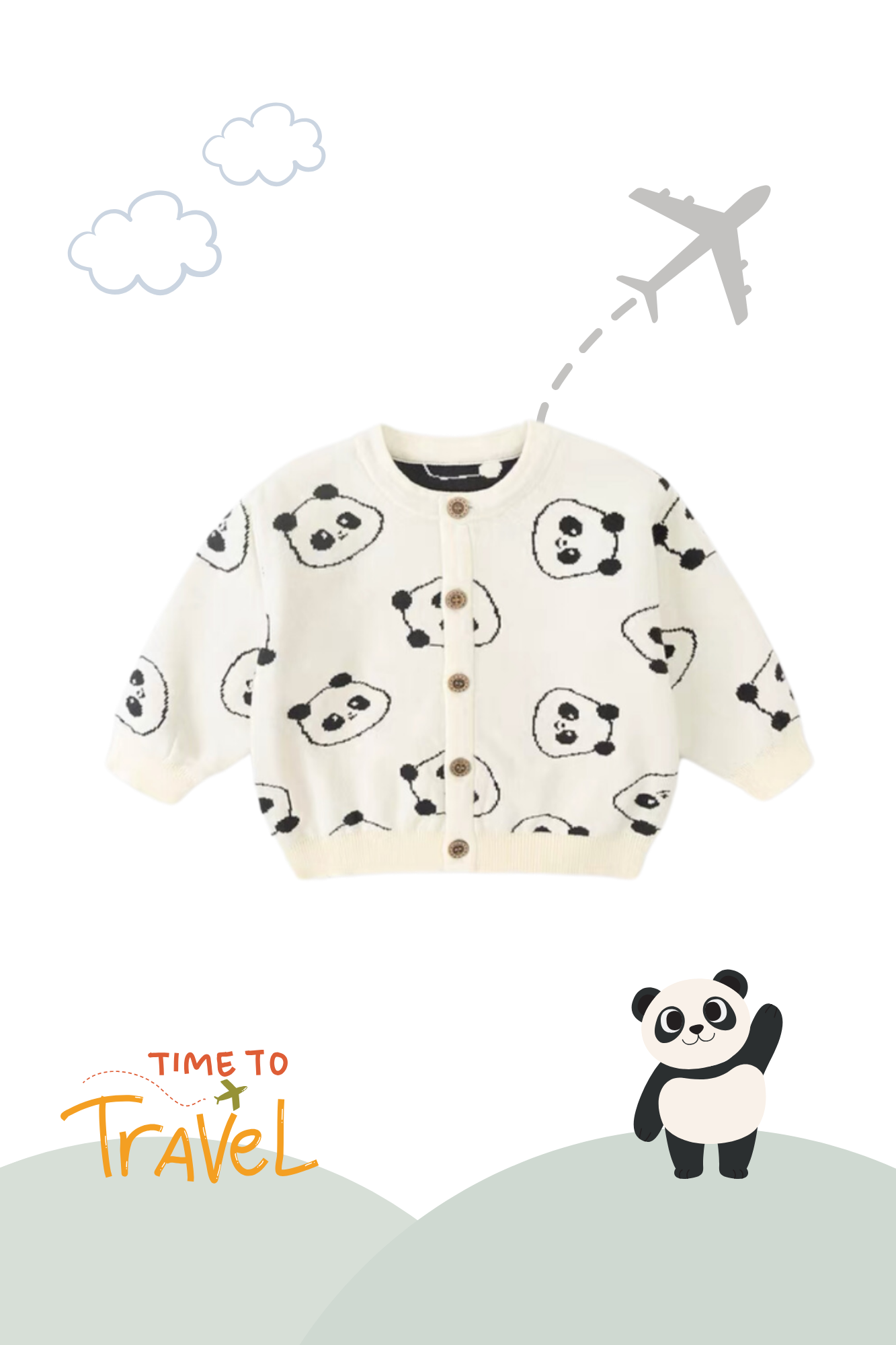 Knit Cardigan Panda White