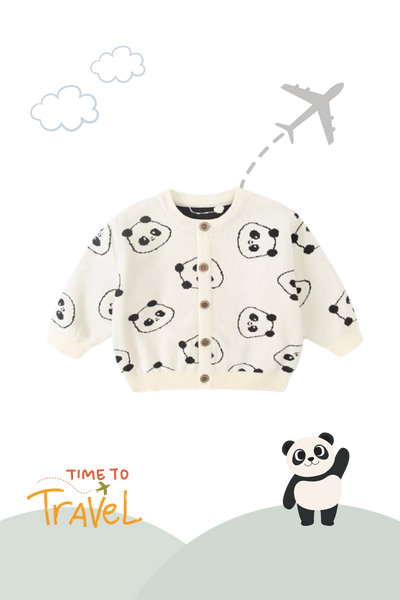 Knit Cardigan Panda White