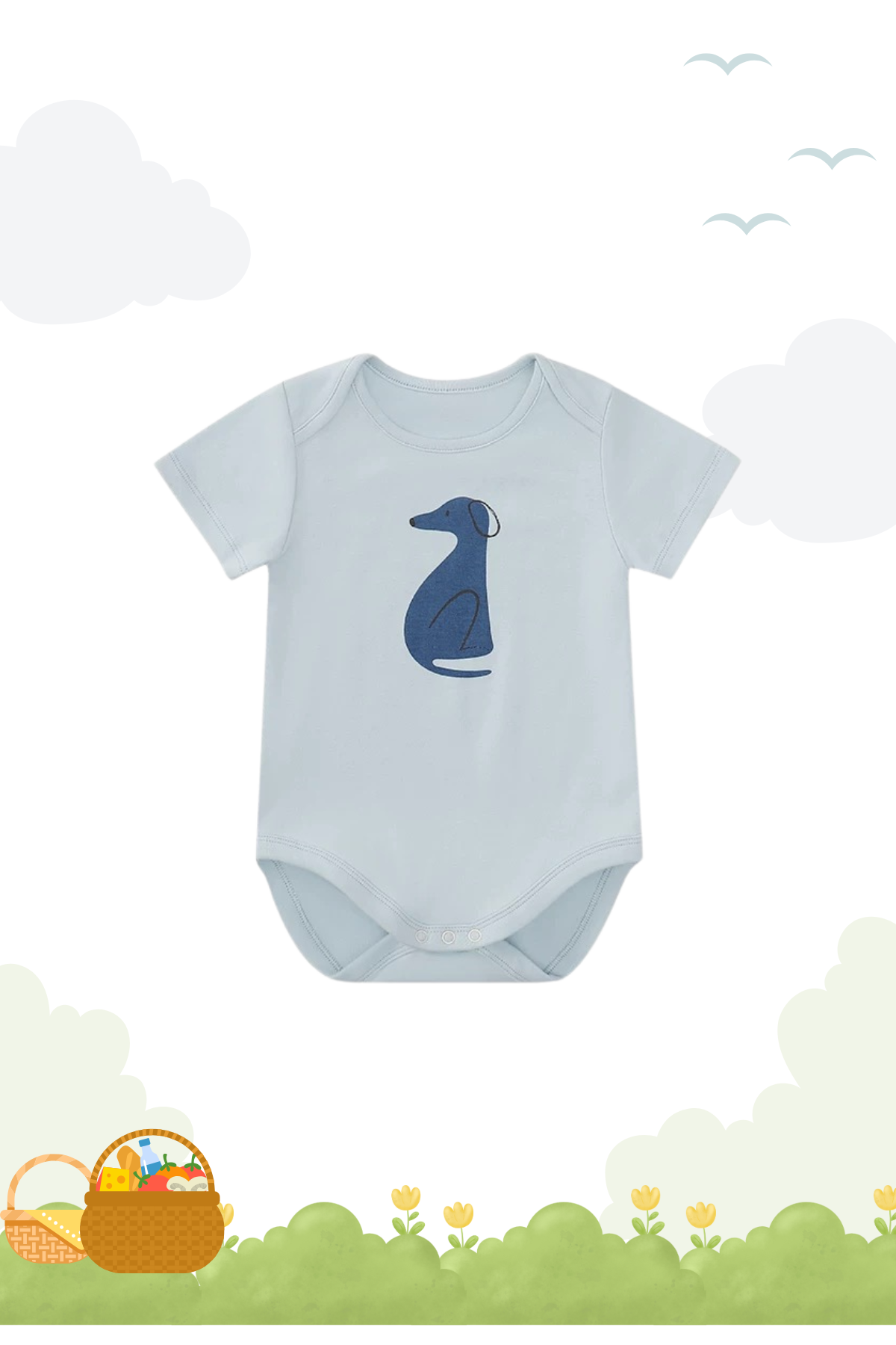 Summer Puppy Bodysuit Sky Blue