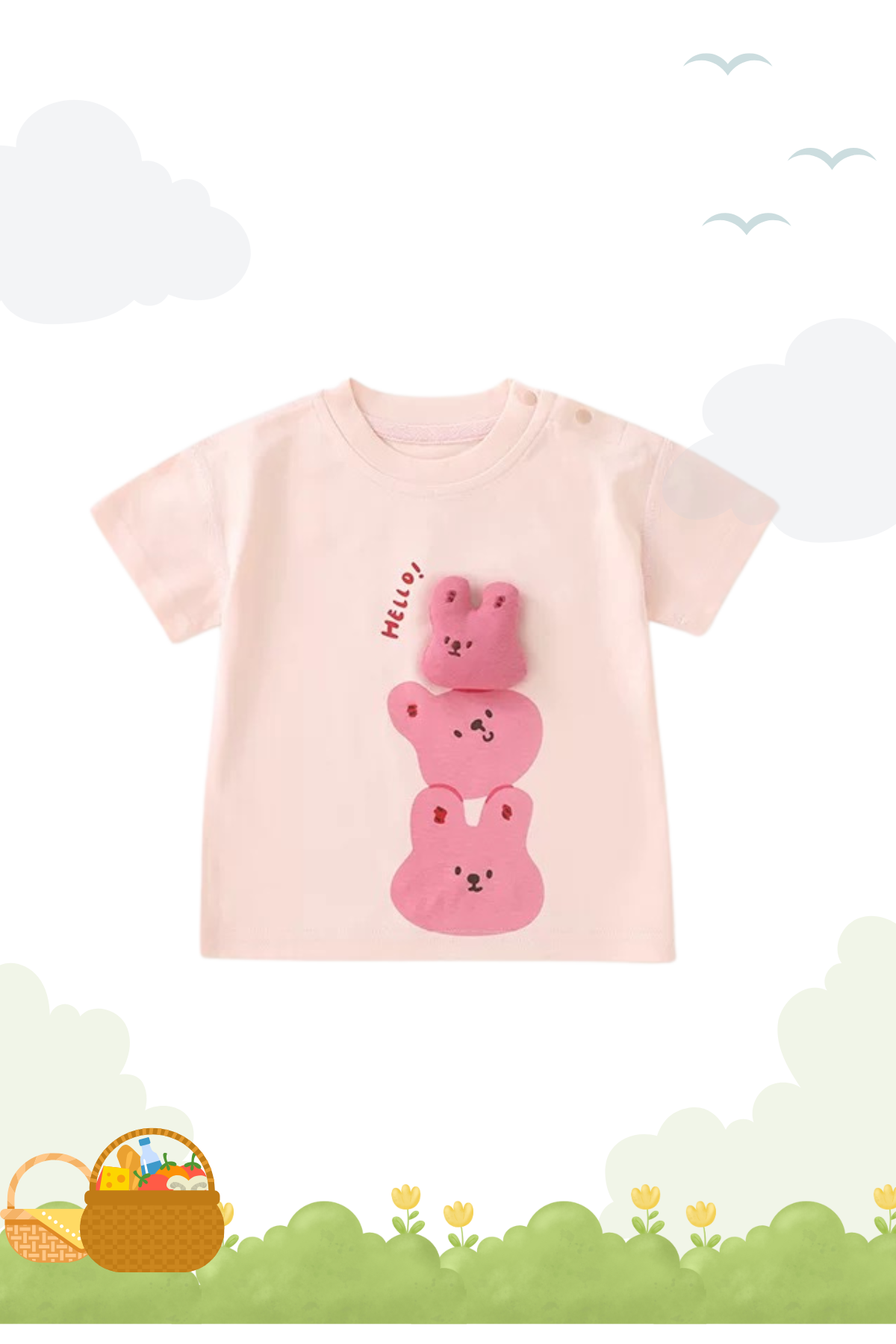 Summer Hello Bunny Pink Tee!