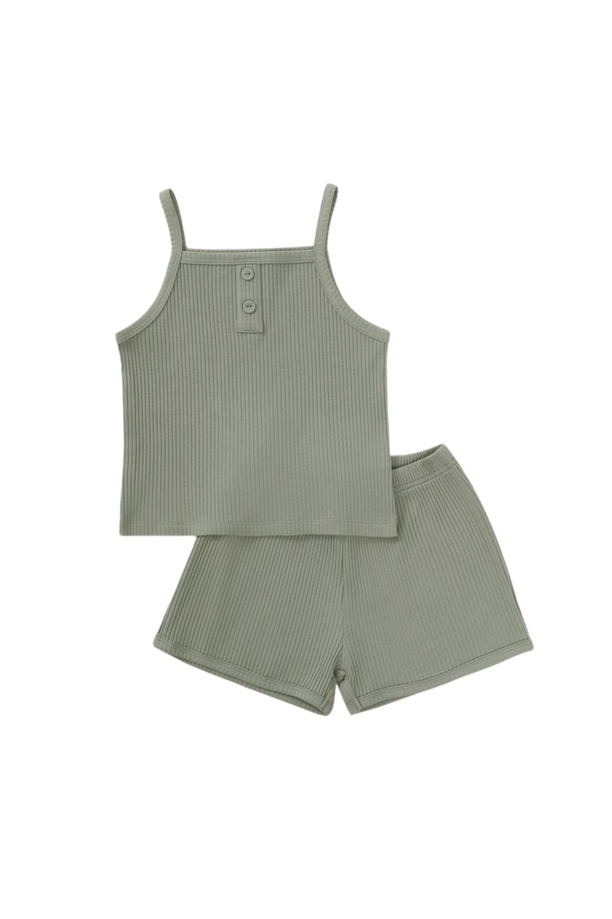 Sage Leaf Ribbed Cami Set