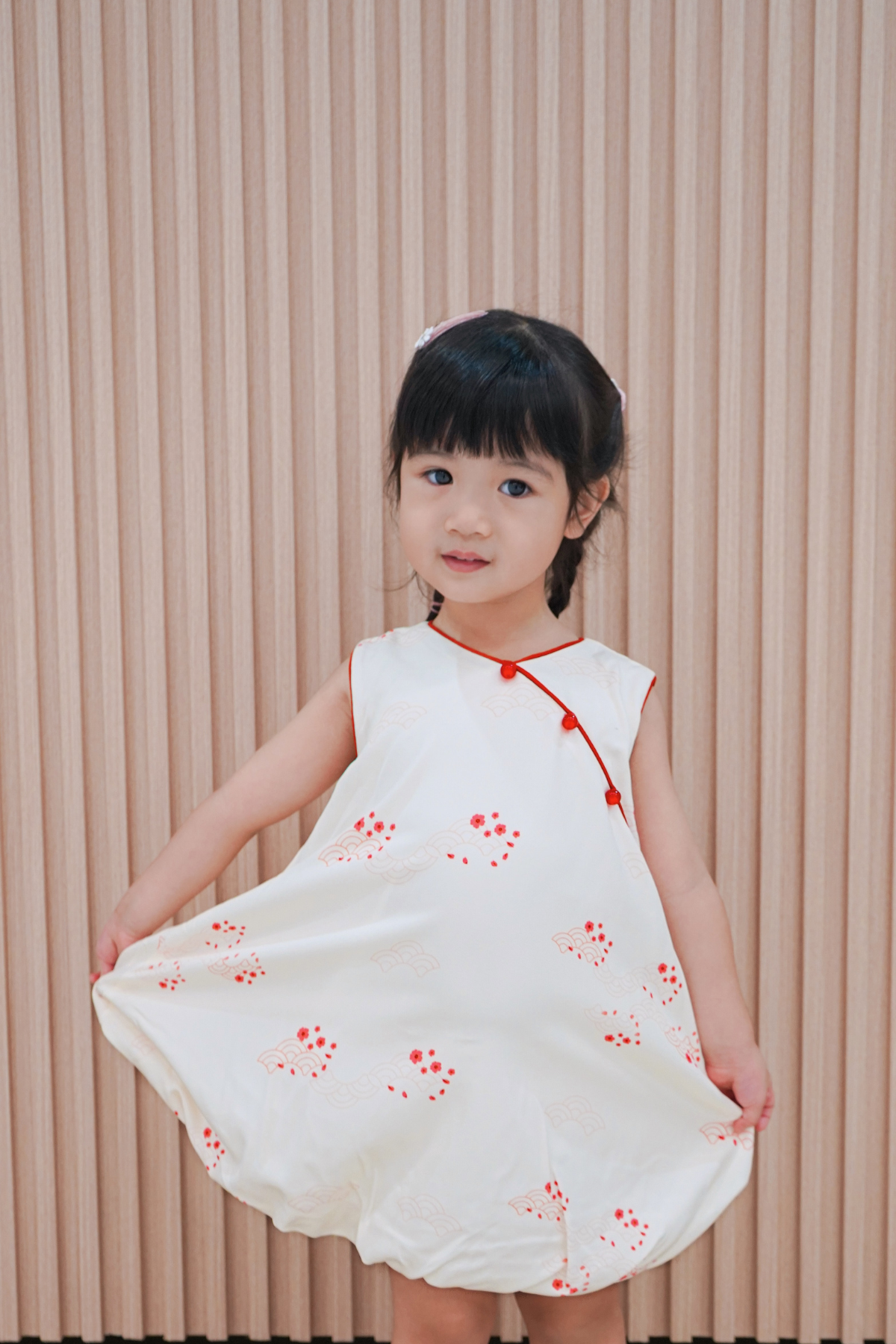 Serpent Blooms Girl Qipao Balloon Dress