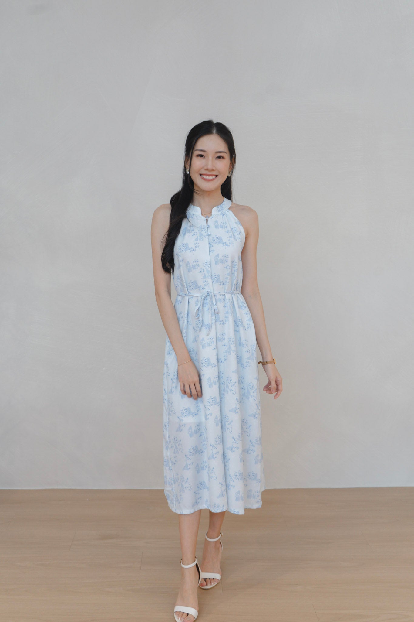 Gentle Harmony Ladies Halter Neck Midi Dress