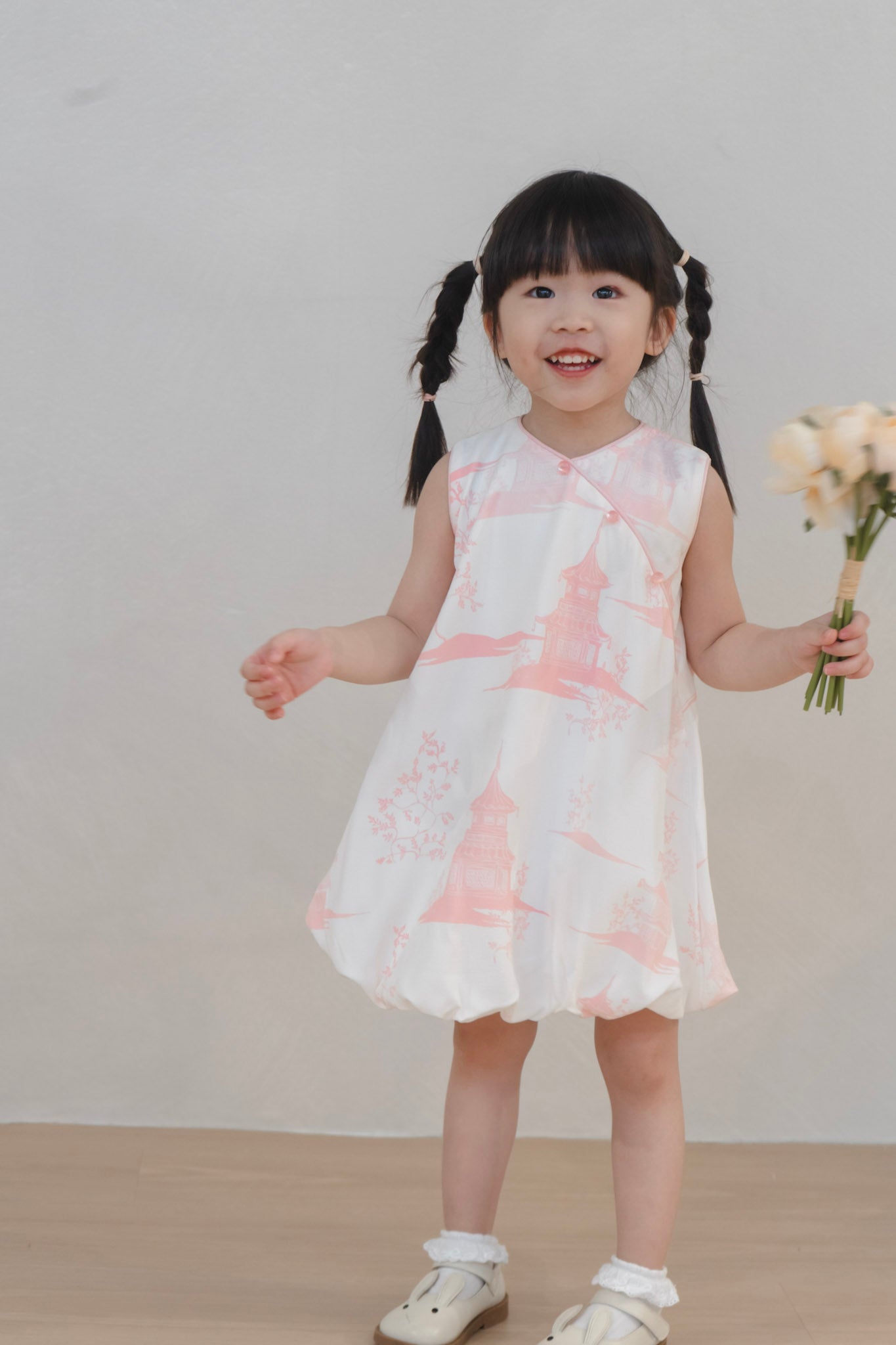 Oriental Garden Girl Cheongsam Bubble Dress
