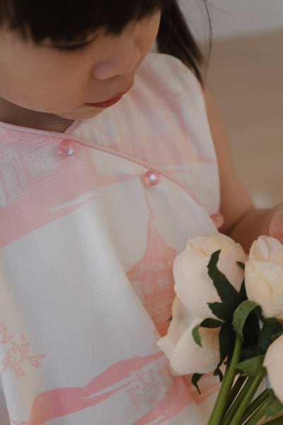 Oriental Garden Girl Cheongsam Bubble Dress