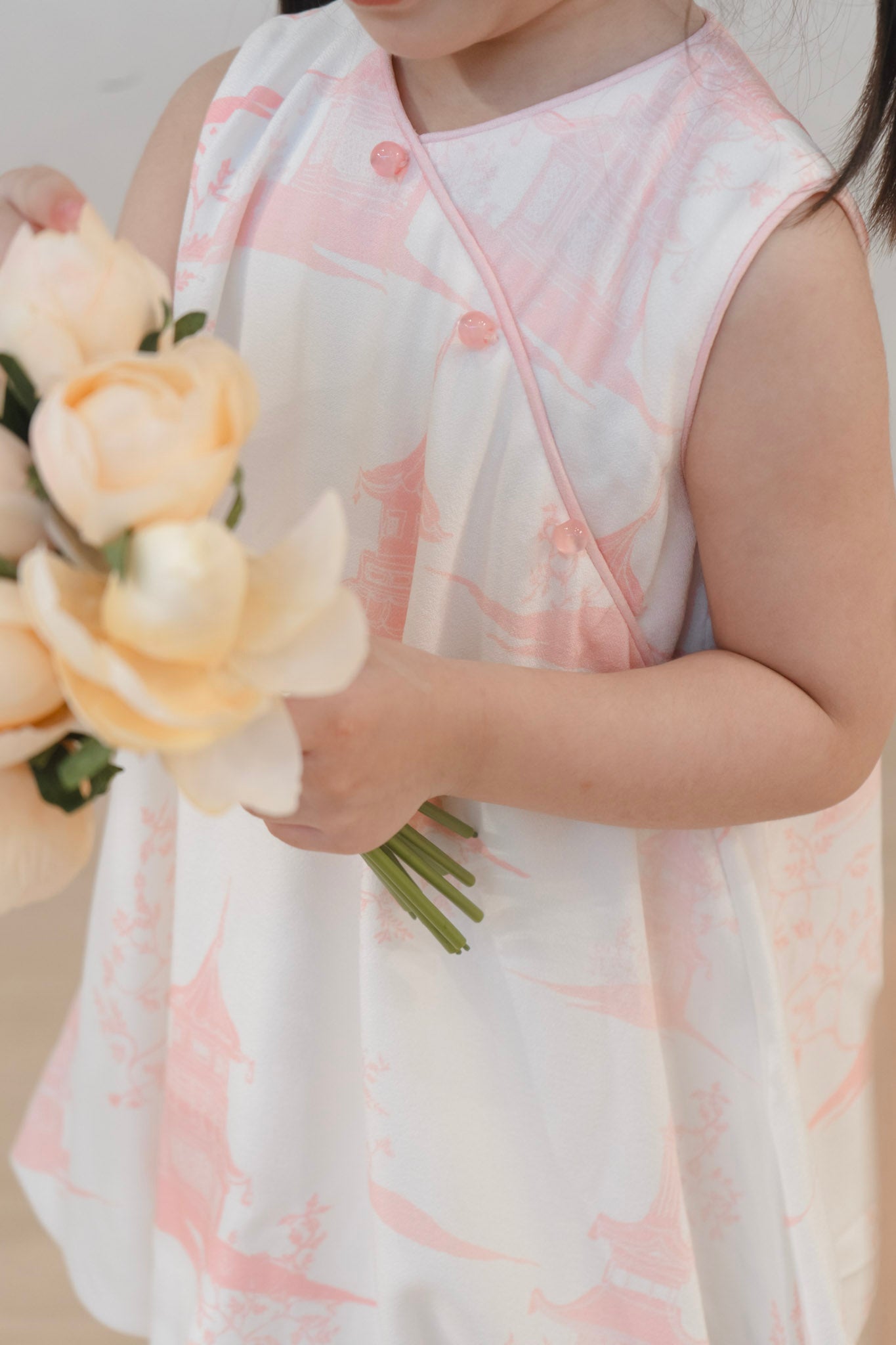 Oriental Garden Girl Cheongsam Bubble Dress