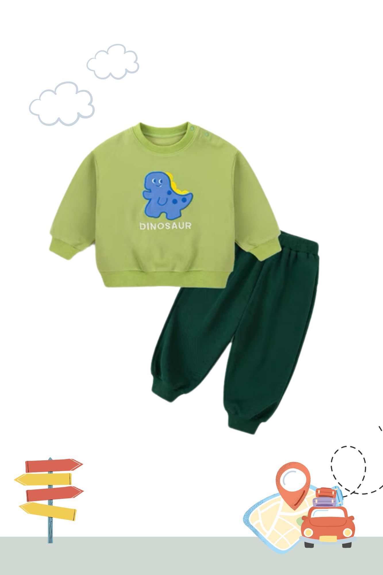 Travel Ease Sweater & Pants Set Dinosaur