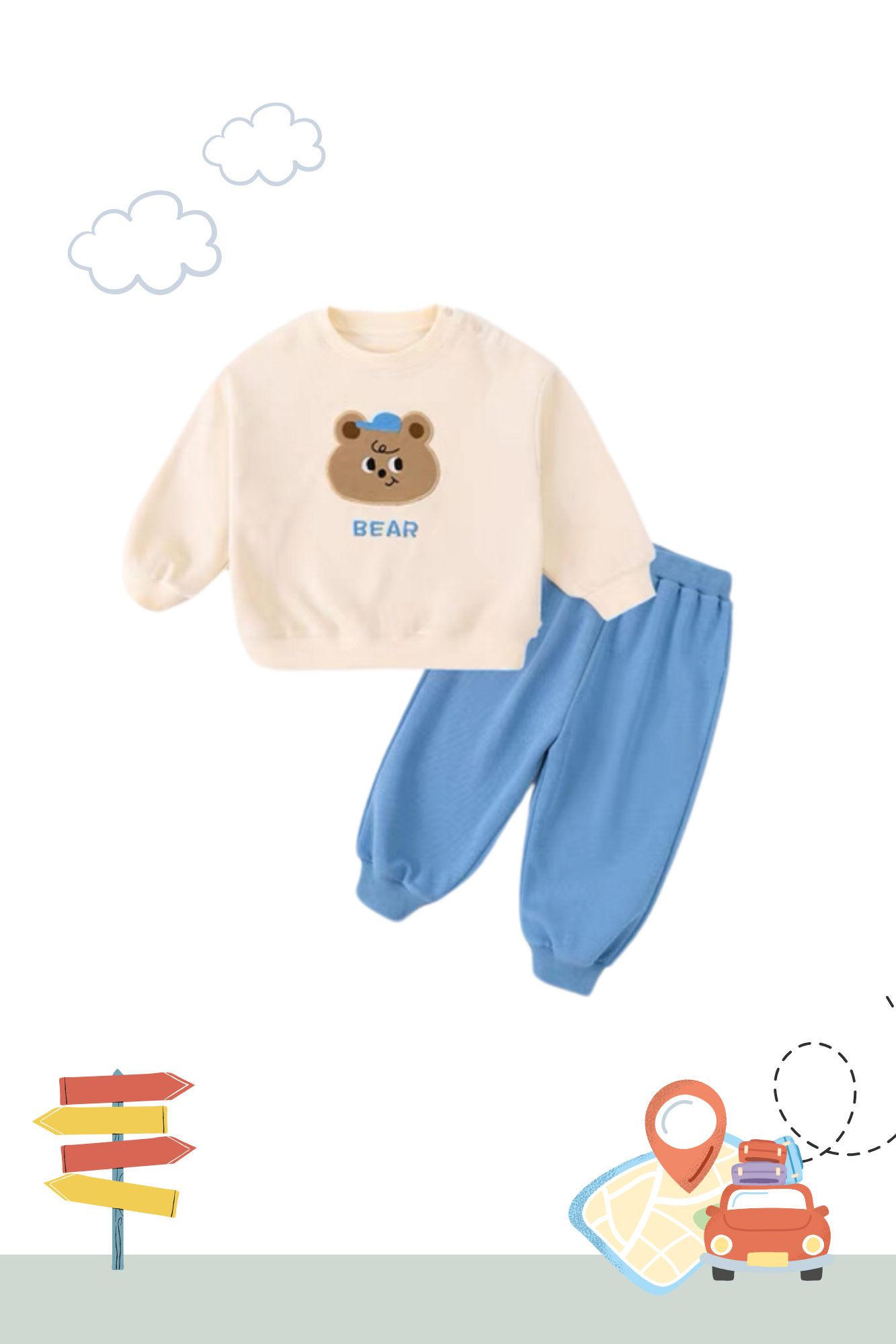 Travel Ease Sweater & Pants Set Bear