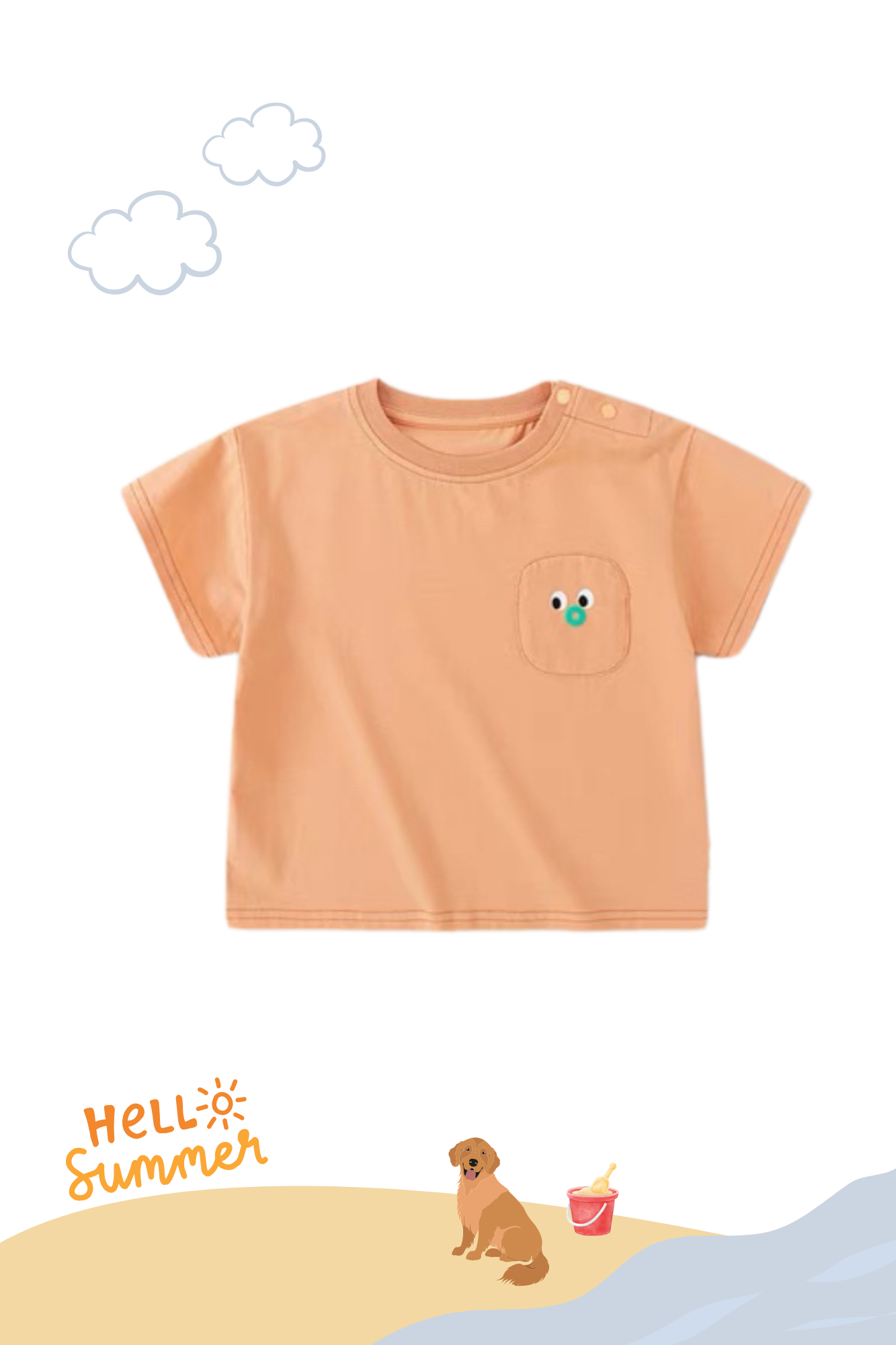 Summer Pocket Tee Shirt Tangerine