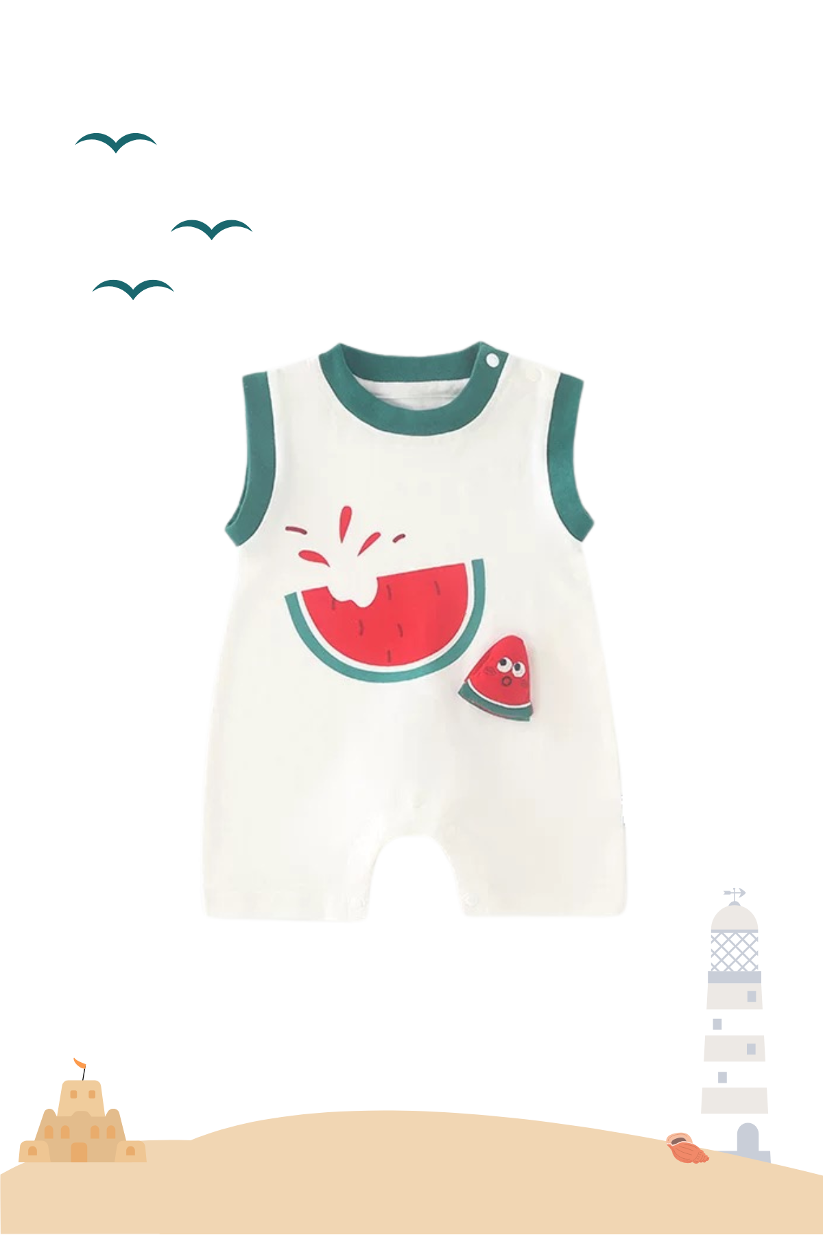 Summer Watermelon Boy Sleeveless Playsuit