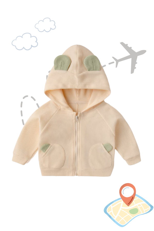 Hooded Zippy Jacket Bear Sand