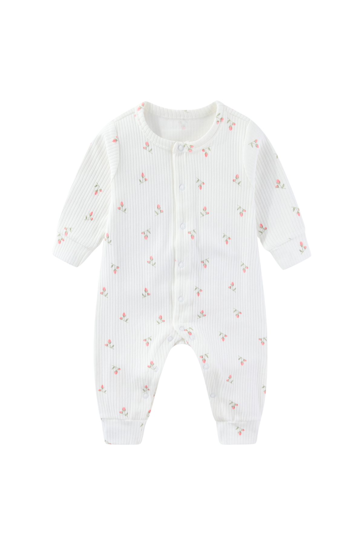 Soft Organic Rib Cotton Sleepsuit Ditsy