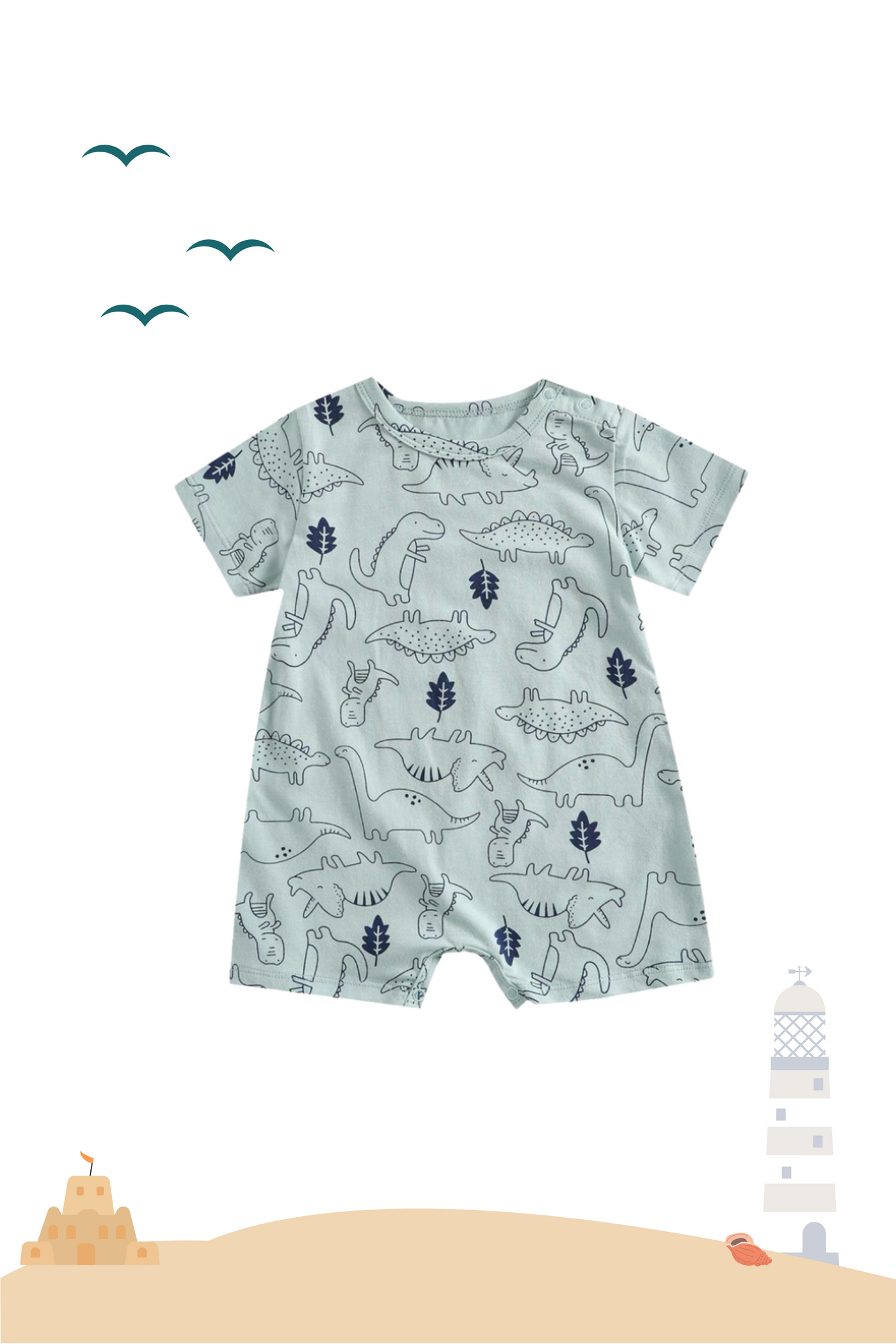 Summer One-Piece Playsuit Dino World
