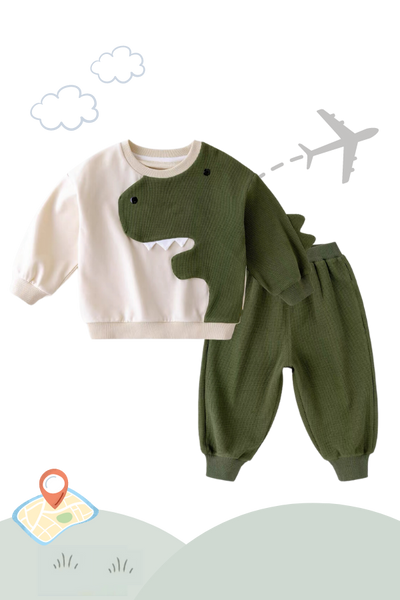 Holiday Traveller Sweater Dino Set Olive
