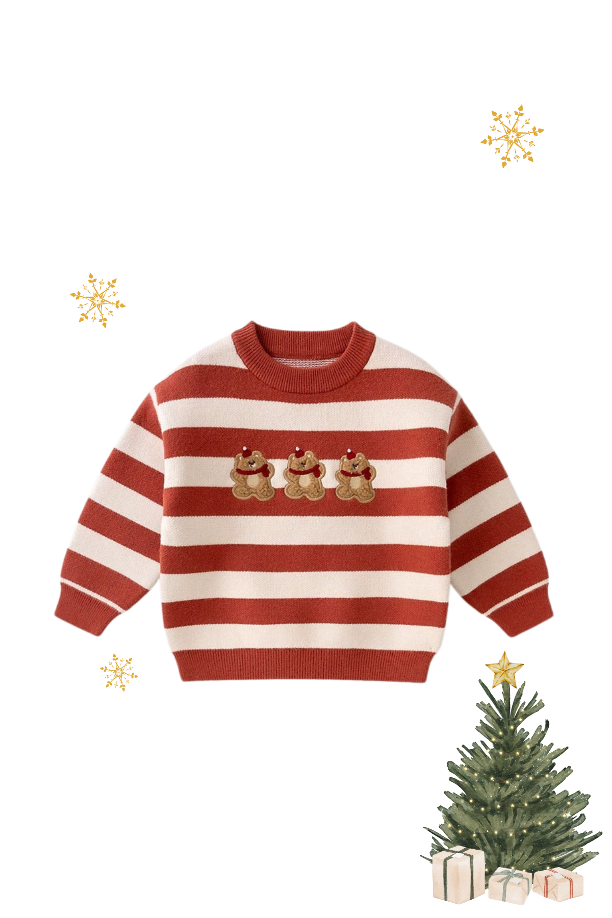 Christmas in the Woods Teddy Knit Sweater Red
