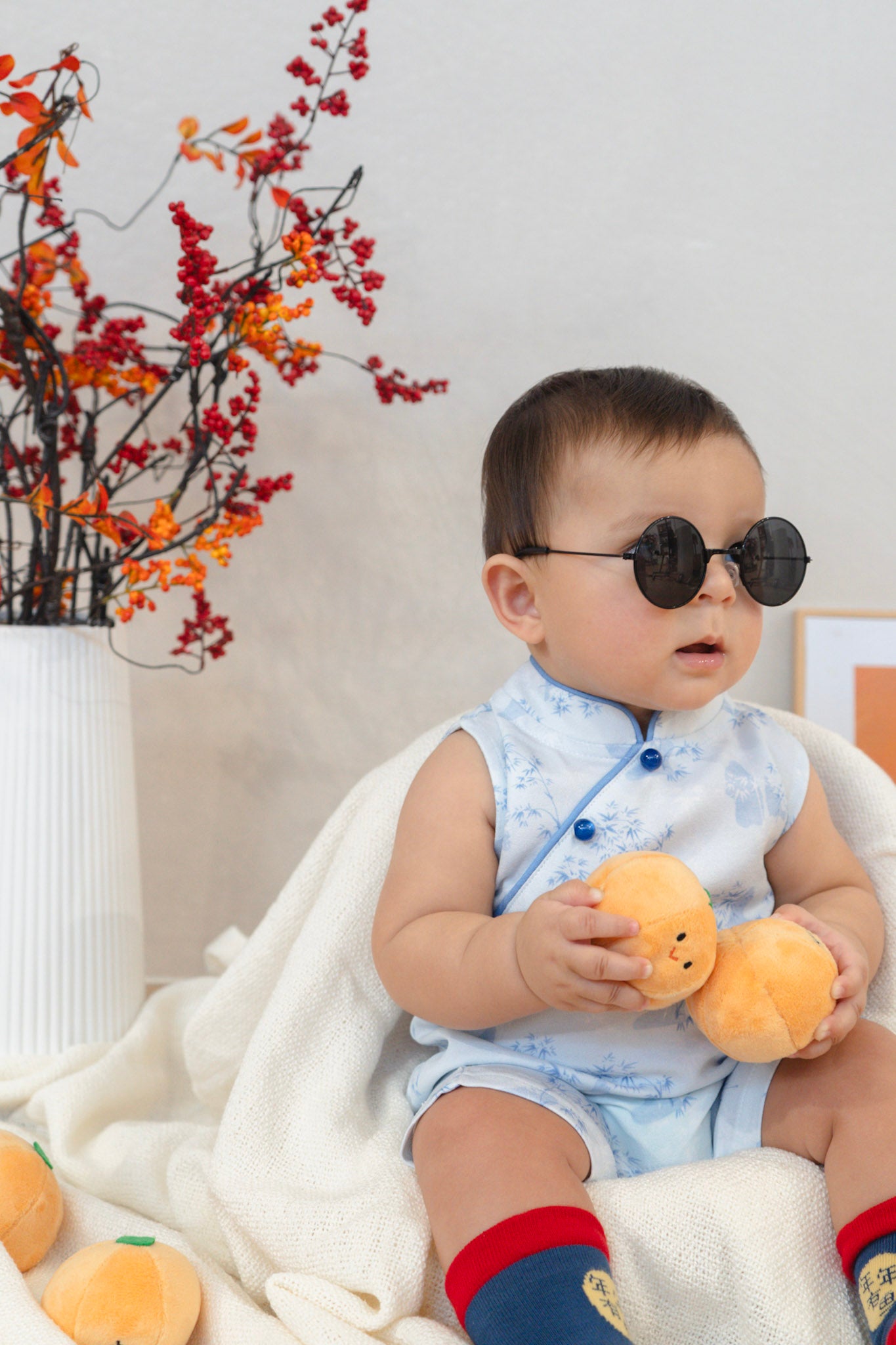 Gentle Harmony Baby Classic Mandarin Baby Cheongsam Playsuit