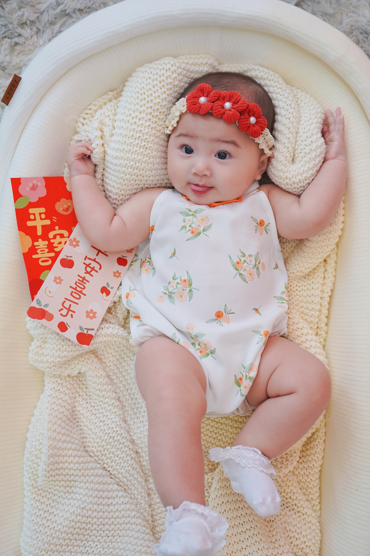 Abundance Blossoms Baby Girl Mandarin Collar Romper