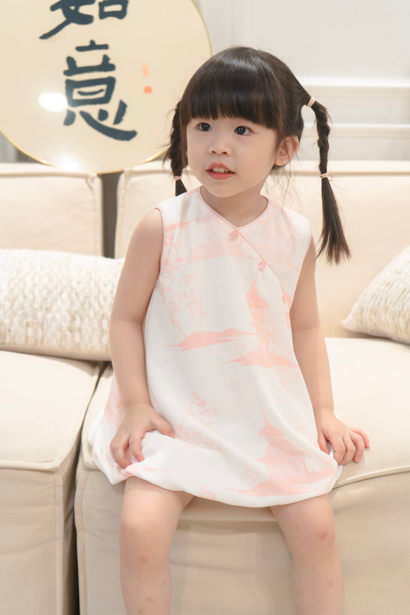 Oriental Garden Girl Cheongsam Bubble Dress