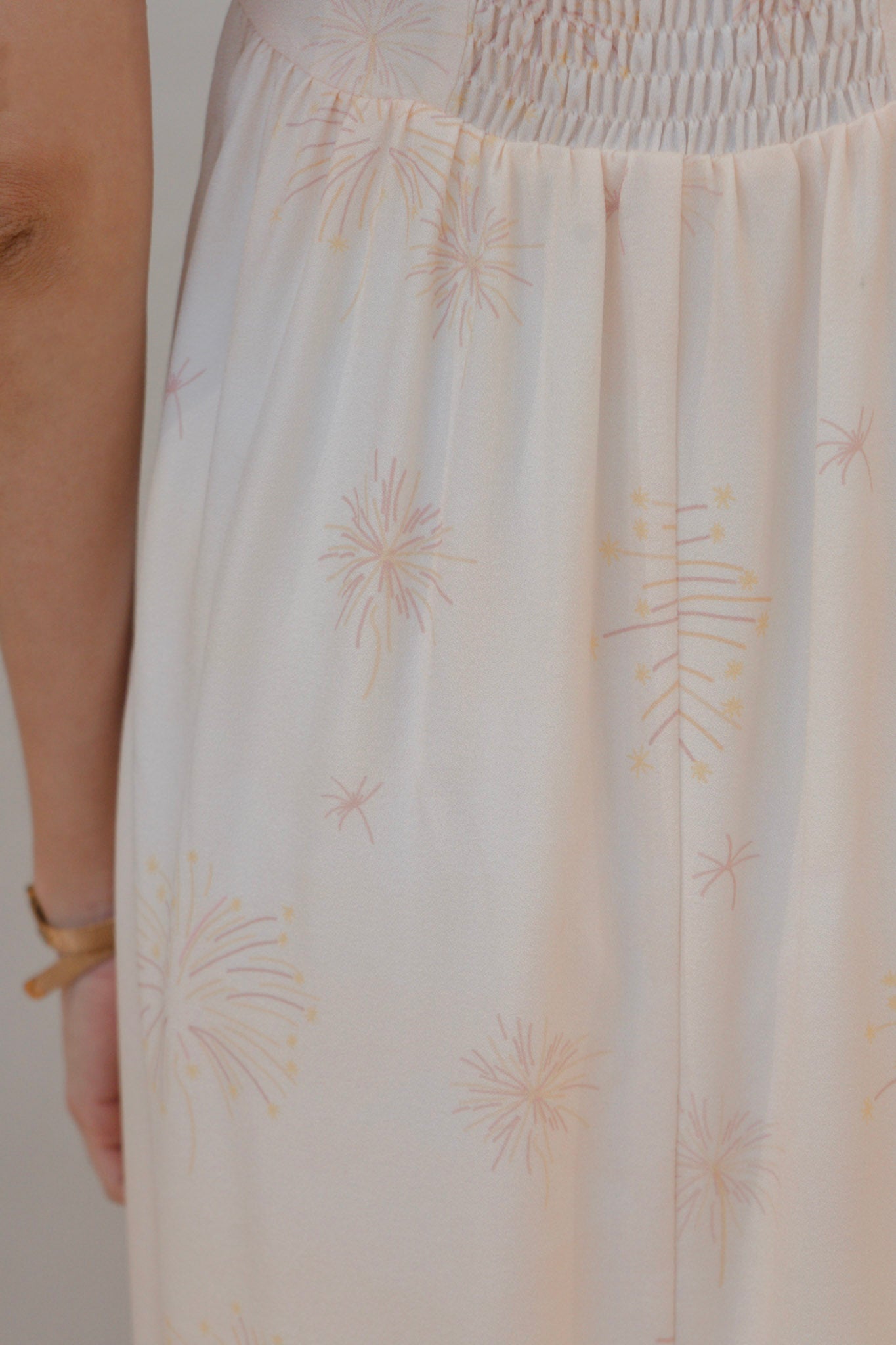 Golden Dawn Ladies Flutter Sleeve Smocked Back Midaxi Dress