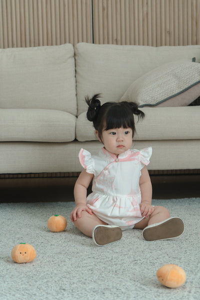 Oriental Garden Baby Girl Ruffled Sleeves Dress Playsuit