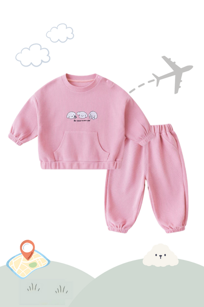 Holiday Traveller Waffle Sweater Set Puppy