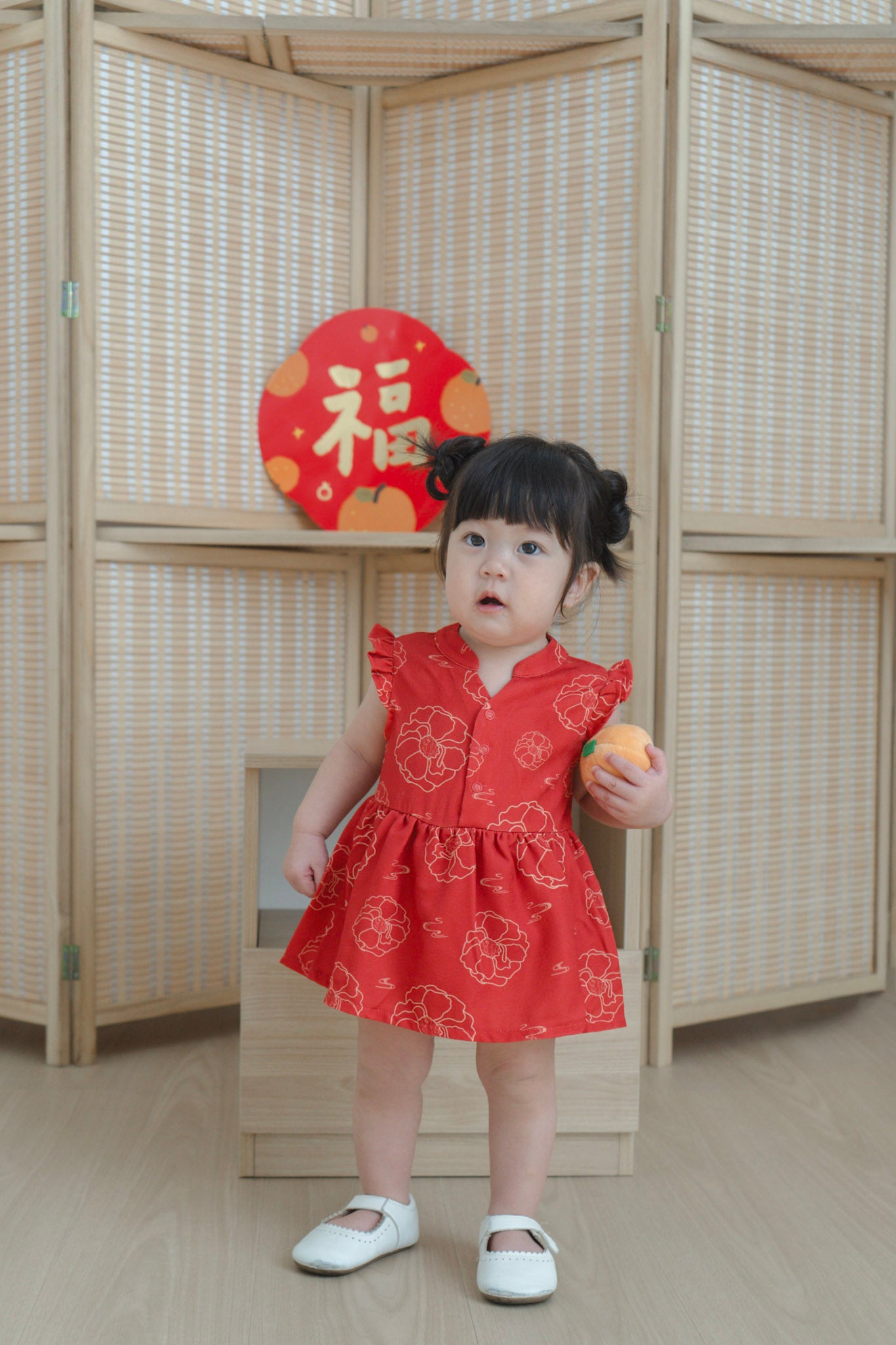 Galloping Peony Baby Girl Ruffled Sleeves Playsuit