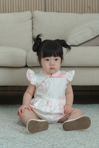 Oriental Garden Baby Girl Ruffled Sleeves Dress Playsuit