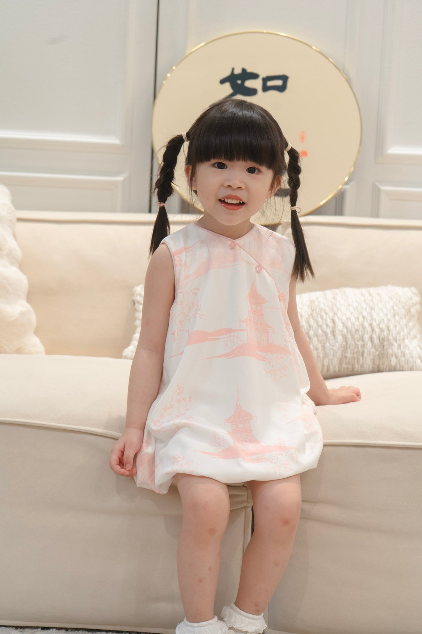 Oriental Garden Girl Cheongsam Bubble Dress