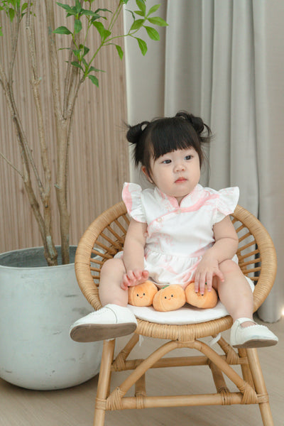 Oriental Garden Baby Girl Ruffled Sleeves Dress Playsuit