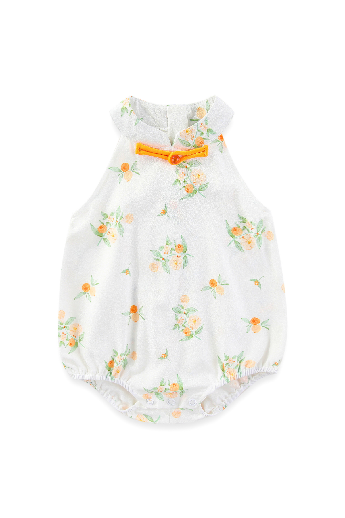 Abundance Blossoms Baby Girl Mandarin Collar Romper