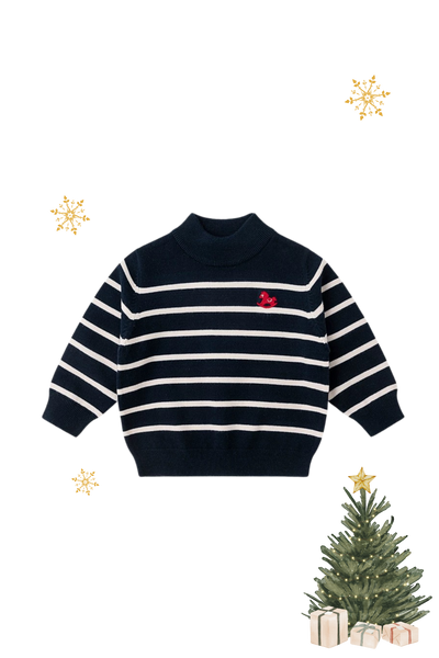 Holiday Stripe Sweater Navy