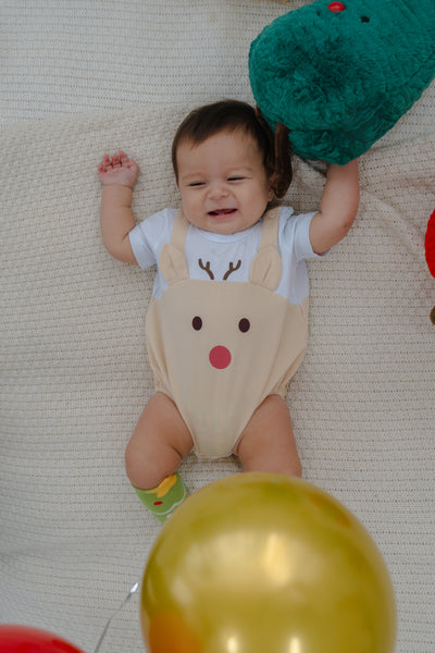 Christmas Baby Deluxe Gift Set - Reindeer with Personalised Blanket